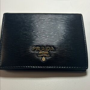 Prada Black Vitello Move Wallet with Original Box and Certificate